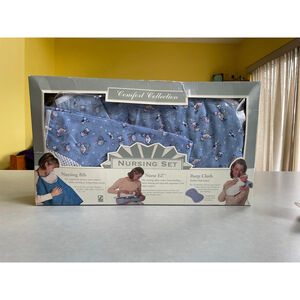 Baby Comfort Collection Blue & White Nursing Set One Size
